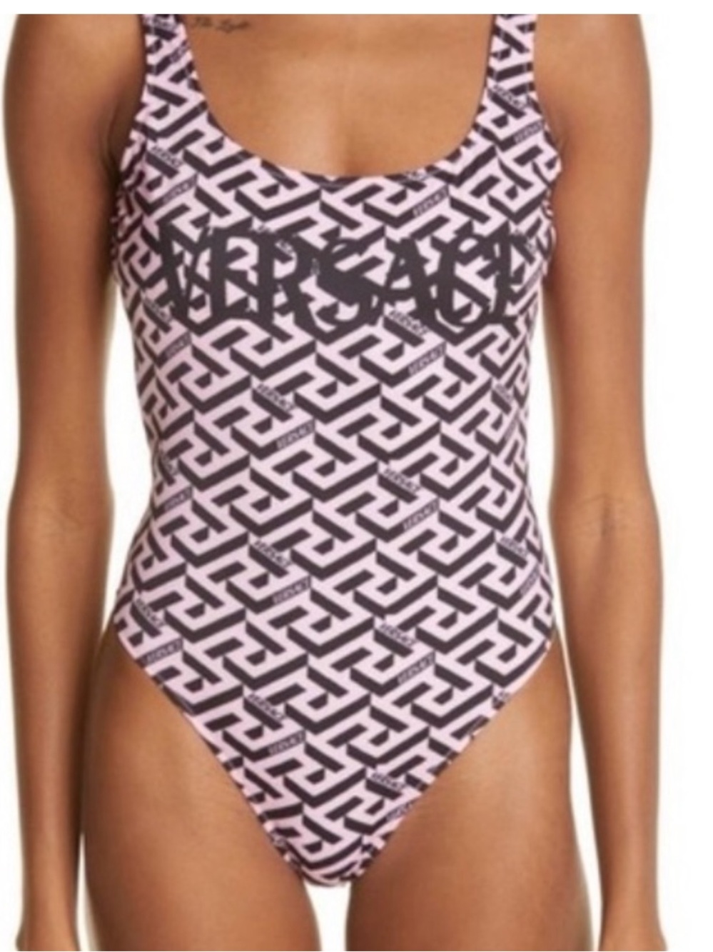 Versace Blue & Black Logo Greca One Piece Swimsuit, - Picture 10 of 10